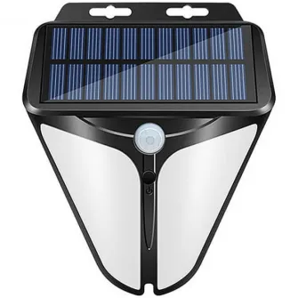 Lampa solara de perete Superfire FF11-F, cu senzor miscare, 6W, 280 lm, lumina alba rece, 1500 mAh, 3 moduri de lumina, IP54
