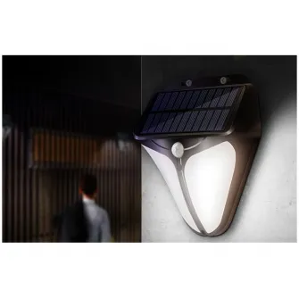 Lampa solara de perete Superfire FF11-F, cu senzor miscare, 6W, 280 lm, lumina alba rece, 1500 mAh, 3 moduri de lumina, IP54