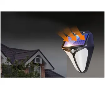 Lampa solara de perete Superfire FF11-F, cu senzor miscare, 6W, 280 lm, lumina alba rece, 1500 mAh, 3 moduri de lumina, IP54