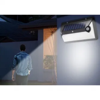 Lampa solara de perete Superfire FF6-D, 72W, cu senzor de miscare, 3 moduri, acumulator 2400 mAh, IP54, 25 cm