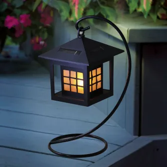 Lampa solara Flink, tip felinar, 0.08W, 200mAh, Negru