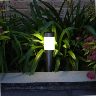 Lampa solara gradina Flink stalp inox, 37 cm, diametru 5.9 cm
