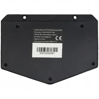Lampa solara LED PNI GreenHouse WS10, 100 LED-uri, 600 lm, unghi PIR 120 grade, acumulator 1800 mAh, montaj pe perete