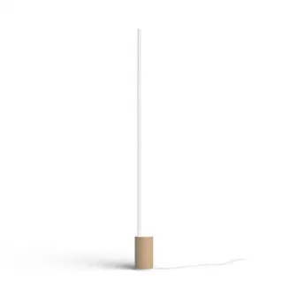 Lampadar LED inteligent Philips Hue Signe, Bluetooth, 29W, 2550 lm, lumina alba si color (2000-6500K), 145.8 cm, Aluminiu/Lemn, Alb