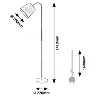 Lampadar Rabalux Godric 6639, E27, Max 25W, IP20, 170x20cm, metal, Negru/Gri