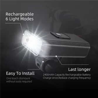 Lanterna LED pentru bicicleta Supfire GT-R3, 1400 lm, acumulator 2400 mAh, incarcare USB, IP67