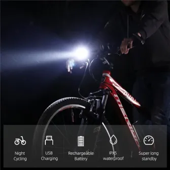 Lanterna LED pentru bicicleta Supfire GT-R3, 1400 lm, acumulator 2400 mAh, incarcare USB, IP67