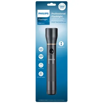 Lanterna LED Philips Everyday SFL7002T/10, 1200 lm, rezistenta la umezeala IPX4, baterii incluse 6xAA, Aluminiu