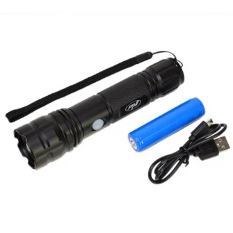 Lanterna LED PNI Adventure F10, 6W, 500 lm, cu acumulator si port micro USB, aluminiu