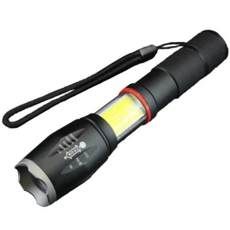 Lanterna LED reincarcabila Well, 10W + 3W COB, 800 lm, Li-Ion 1200mAh, Aluminiu