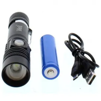 Lanterna LED reincarcabila Well Apex, cu Zoom, 350 lm, Li-Ion 1200mAh, Aluminiu