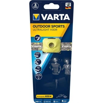 Lanterna LED Varta Outdoor Sports Ultralight H30R, 300 lm, cua cumulator 600mAh 3.7V, IPX4,Galben