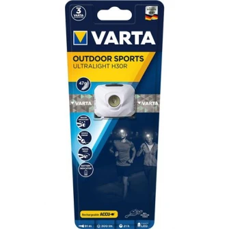Lanterna LED Varta Outdoor Sports Ultralight H30R, 300 lm, cua cumulator 600mAh 3.7V, IPX4,Gri