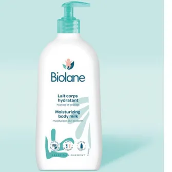 Lapte de corp hidratant pentru bebelusi Biolane, 98% ingrediente de origine naturala, 350 ml