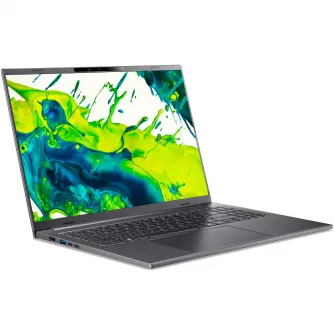 Laptop Acer Aspire 16 AI OLED cu procesor Intel Core Ultra 7 256V pana la 4.8 GHz, 16'', WUXGA OLED, 16GB LPDDR5X, 512GB SSD, Intel Arc Graphics 140V, No OS, Steel Gray