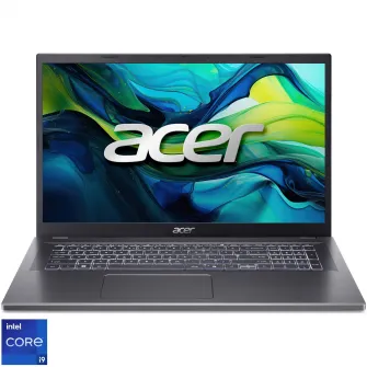 Laptop Acer Aspire 17 cu procesor Intel Core i9-13900H pana la 5.4 GHz, 17.3'', FHD IPS, 16GB LPDDR5, 1TB SSD, Intel Iris Xe Graphics, No OS, Steel Gray