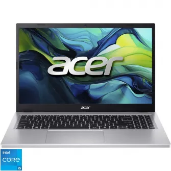 Laptop Acer Aspire Go 15 AG15-71P-58WM cu procesor Intel® Core™ i5-1334U pana la 4.6GHz, 15.6'' Full HD, IPS, 16GB DDR5 RAM, 512GB SSD, Intel® Iris® Xe Graphics, No OS, Pure Silver