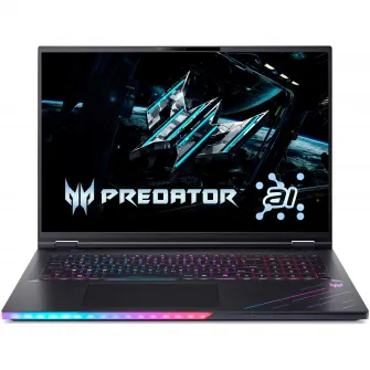 Laptop Acer Gaming Predator Helios 18 AI PH18-73-906Y cu procesor Intel® Core™ Ultra 9 275HX pana la 5.4GHz, 18'' WQXGA, IPS, 250Hz, 32GB DDR5 RAM, 1TB SSD, NVIDIA® GeForce RTX 5080 16GB GDDR7, No OS, Abyssal Black