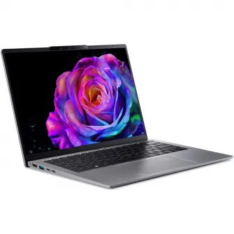 Laptop Acer Swift Go 14 AI OLED SFG14-64-R4CJ cu procesor AMD Ryzen™AI 7 350 pana la 5.0GHz, 14'' WUXGA, OLED, 16GB LPDDR5X RAM, 1TB SSD, AMD Radeon™ 860M, Windows 11 Home, Sparkly Silver