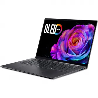 Laptop Acer Swift X 14 AI OLED SFX14-61G-R7VY cu procesor AMD Ryzen™ AI 9 365 pana la 5.0GHz, 14.5'' 2.8K, OLED, 120Hz, Touch, 32GB LPDDR5X RAM, 1TB SSD, NVIDIA GeForce RTX™ 5070 8GB GDDR7, Windows 11 Home, Titanium Gray