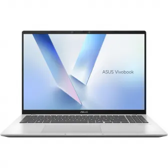 Laptop ASUS Vivobook 16 X1607QA cu procesor Snapdragon X X1 26 100 pana la 2.97GHz, 16'', WUXGA, IPS, 16GB LPDDR5X RAM, 1TB SSD, Qualcomm Adreno GPU, Windows 11 Home, Cool Silver