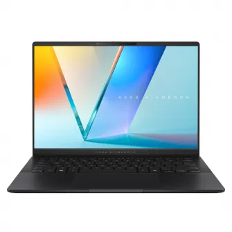 Laptop ASUS Vivobook S14 M5406KA cu procesor AMD Ryzen AI 7 350 pana la 5.0GHz, 14'', 3K, OLED, 120Hz, 24GB LPDDR5X RAM, 1TB SSD, AMD Radeon Graphics, No OS, Neutral Black