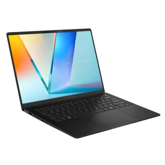 Laptop ASUS Vivobook S14 M5406KA cu procesor AMD Ryzen AI 7 350 pana la 5.0GHz, 14'', 3K, OLED, 120Hz, 24GB LPDDR5X RAM, 1TB SSD, AMD Radeon Graphics, No OS, Neutral Black