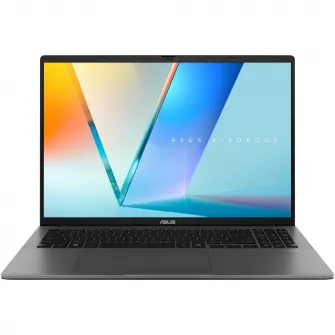 Laptop ASUS Vivobook S16 M3607HA cu procesor AMD Ryzen 5 220 pana la 4.9GHz, 16'', WUXGA, IPS, 144Hz, 16GB DDR5 RAM, 1TB SSD, AMD Radeon Graphics, No OS, Matte Gray