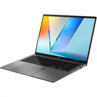 Laptop ASUS Vivobook S16 M3607HA cu procesor AMD Ryzen 5 220 pana la 4.9GHz, 16'', WUXGA, IPS, 144Hz, 16GB DDR5 RAM, 1TB SSD, AMD Radeon Graphics, No OS, Matte Gray