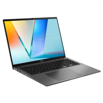 Laptop ASUS Vivobook S16 M3607HA cu procesor AMD Ryzen 5 220 pana la 4.9GHz, 16'', WUXGA, IPS, 144Hz, 16GB DDR5 RAM, 1TB SSD, AMD Radeon Graphics, No OS, Matte Gray