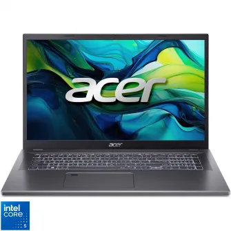 Laptop Gaming Acer Aspire 17 A17-51M-519V cu procesor Intel® Core™ 5-120U pana la 5.0 GHz, 17.3'', Full HD, IPS, 16GB LPDDR5 RAM, 512GB SSD, Intel® Graphics, No, Steel Gray