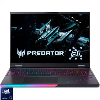 Laptop Gaming Acer Predator Helios 16 AI OLED PH16-73-98GA cu procesor Intel Core™ Ultra 9 275HX pana la 5.1GHz, 16