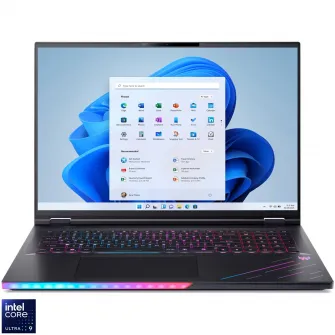 Laptop Gaming Acer Predator Helios 18 AI cu procesor Intel Core Ultra 9 275HX pana la 5.4 GHz, 18'', WQUXGA Mini LED IPS, 120Hz, 64GB DDR5, 1TB + 1TB SSD, NVIDIA GeForce RTX 5090 24GB GDDR7, Windows 11 Pro, Abyssal Black