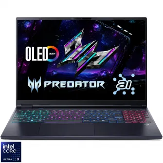 Laptop Gaming Acer Predator Helios Neo 16S AI OLED PHN16S-71-99VW cu procesor Intel® Core™ Ultra 9 275HX pana la 5.4GHz, 16'', WQXGA, OLED, 165Hz, 32GB DDR5 RAM, 1TB SSD, NVIDIA® GeForce RTX™ 5070 Ti 12GB GDDR7, Windows 11 Home, Abyssal Black