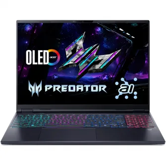Laptop Gaming Acer Predator Helios Neo 16S AI OLED PHN16S-71-99VW cu procesor Intel® Core™ Ultra 9 275HX pana la 5.4GHz, 16'', WQXGA, OLED, 165Hz, 32GB DDR5 RAM, 1TB SSD, NVIDIA® GeForce RTX™ 5070 Ti 12GB GDDR7, Windows 11 Home, Abyssal Black