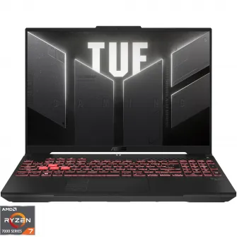 Laptop Gaming ASUS TUF A16 FA607NUG cu procesor AMD Ryzen™ 7 7445HS pana la 4.7GHz, 16'', Full HD+, WUXGA, 144Hz, IPS, 16GB DDR5 RAM, 512GB SSD, NVIDIA® GeForce RTX™ 4050 6GB GDDR6, No OS, Mecha Gray