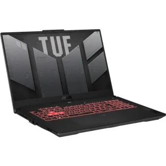 Laptop Gaming ASUS TUF A17 FA707NUG Procesor AMD Ryzena„¢ 7 7445HS 16M Cache, up to 4.7 GHz, 17.3'' FHD 144Hz, 16GB, 1TB SSD, nVidia GeForce RTX 4050 @6GB, Negru/Gri