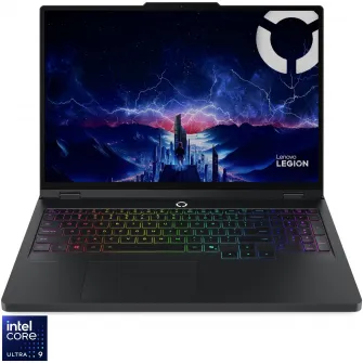 Laptop Gaming Lenovo Legion Pro 5 16IAX10 cu procesor Intel Core Ultra 9 275HX pana la 5.4GHz, 16'' WQXGA, OLED, 165Hz, 32GB, 1TB SSD, NVIDIA GeForce RTX 5070 8GB GDDR7, NO OS, Eclipse Black, 3y on-site Premium Care