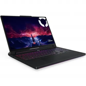 Laptop Gaming Lenovo Legion Pro 7 16AFR10H cu procesor AMD Ryzen 9 9955HX3D pana la 5.4GHz, 16'' WQXGA, OLED, 240Hz, 32GB DDR5 RAM, 1TB SSD, NVIDIA GeForce RTX 5080 16GB GDDR7, No OS, Eclipse Black, 3y on-site Premium Care