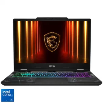 Laptop Gaming MSI Cyborg 15 B2RWEKG cu procesor Intel Core™ 5 210H pana la 4.8GHz, 15.6'', IPS, Full HD, 144Hz, 16GB DDR5 RAM, 512GB SSD, NVIDIA GeForce RTX 5050 8GB GDDR7, No OS, Translucent Black