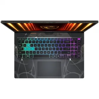 Laptop Gaming MSI Cyborg 15 B2RWEKG cu procesor Intel Core™ 5 210H pana la 4.8GHz, 15.6'', IPS, Full HD, 144Hz, 16GB DDR5 RAM, 512GB SSD, NVIDIA GeForce RTX 5050 8GB GDDR7, No OS, Translucent Black