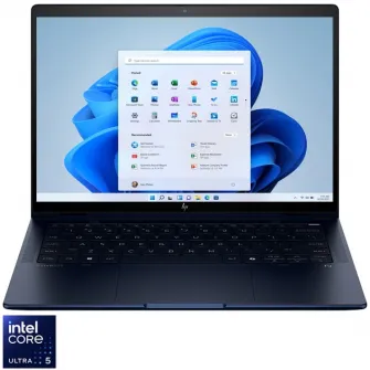 Laptop HP EliteBook x360 Flip G1i cu procesor Intel® Core™ Ultra 5 226V pana la 4.5GHz, 14'' WUXGA, Touch, 16GB LPDDR5X RAM, 512GB SSD, Intel® Arc Graphics, Windows 11 Pro, Atmospheric Blue