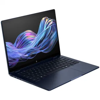 Laptop HP EliteBook x360 Flip G1i cu procesor Intel® Core™ Ultra 5 226V pana la 4.5GHz, 14'' WUXGA, Touch, 16GB LPDDR5X RAM, 512GB SSD, Intel® Arc Graphics, Windows 11 Pro, Atmospheric Blue