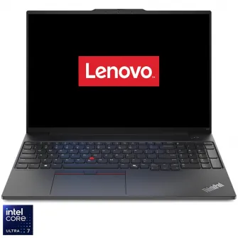Laptop Lenovo ThinkPad E16 Gen 2 cu procesor IntelВ® Coreв„ў Ultra 7 155H pana la 4.8GHz, 16'', WUXGA, IPS, 16GB DDR5, 512GB SSD, IntelВ® Graphics, No OS, Black, 3y Courier or Carry-in