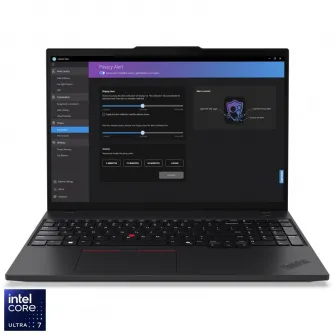 Laptop Lenovo ThinkPad T16 Gen 3 cu procesor Intel® Core™ Ultra 7 155U pana la 4.8 GHz, 16'', WUXGA, IPS, 16GB DDR5, 512GB SSD, Intel® Graphics, Windows 11 Pro, Black, 3Y Premier Support
