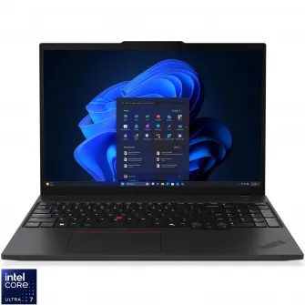 Laptop Lenovo ThinkPad T16 Gen 4 (Intel) cu procesor Intel® Core Ultra 7 255U pana la 5.20 GHz, 16'' WUXGA IPS, 64GB, 1TB SSD, Intel® Graphics, Windows® 11 Pro