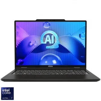 Laptop MSI Venture 16 AI A1MG cu procesor Intel Core™ Ultra 7 155H pana la 4.8GHz, 16'', OLED, 120Hz, 16GB DDR5 RAM, 512GB SSD, Intel Arc™ graphics, No OS, Solid Gray