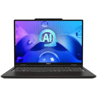 Laptop MSI Venture 16 AI A1MG cu procesor Intel Core™ Ultra 7 155H pana la 4.8GHz, 16'', OLED, 120Hz, 16GB DDR5 RAM, 512GB SSD, Intel Arc™ graphics, No OS, Solid Gray
