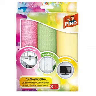 Lavete din microfibra pentru intrebuintari universale, geamuri si ecrane Fino, 3 buc