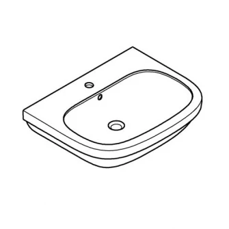 Lavoar (chiuveta baie) Grohe Euro Ceramic, montare pe perete, preaplin, 650 x 515 mm, Alb